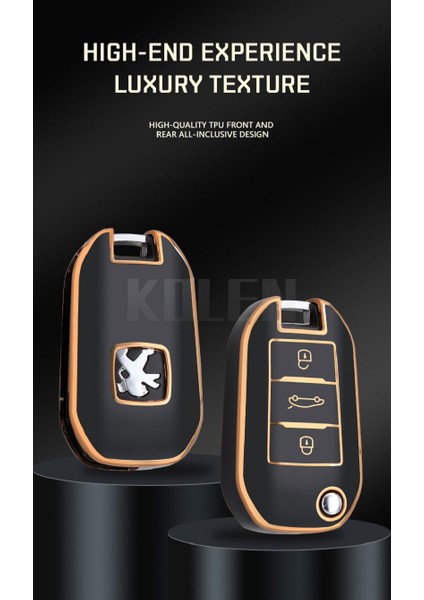Citroen Peugeot Anahtar Kılıfı Siyah Gold Detaylı Tpu Anahtar Kılıfı Citroen Peugeot Keychain fiyatları