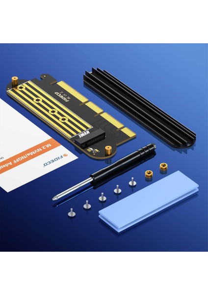 M.2 Nvme SSD Ngff To Pcie 4.0 (64GBPS) X16 M Key Kart Çevirici Soğutuculu Genişletme Kartı fırsatları