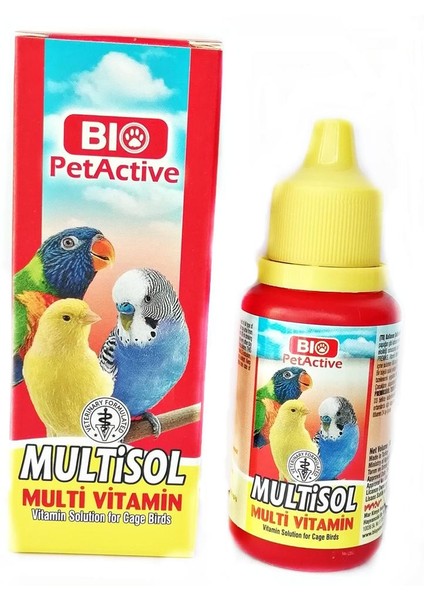 Multisol Kanarya Muhabbet Kuşu Papağan Kuş Vitamini 30 ml