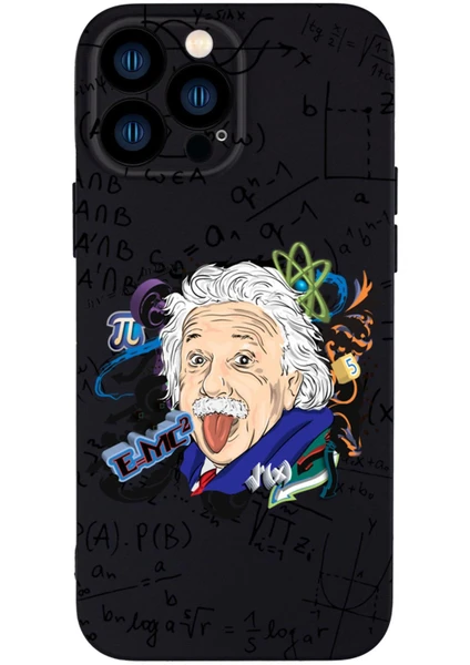 iPhone 13 Pro Max Einstein In Formula Desenli Kamera Korumalı Premium Silikonlu Telefon Kılıfı