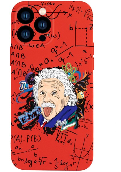 iPhone 13 Pro Einstein In Formula Desenli Kamera Korumalı Premium Silikonlu Telefon Kılıfı