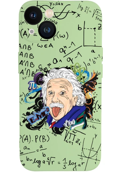 iPhone 13 Einstein In Formula Desenli Kamera Korumalı Premium Silikonlu Telefon Kılıfı