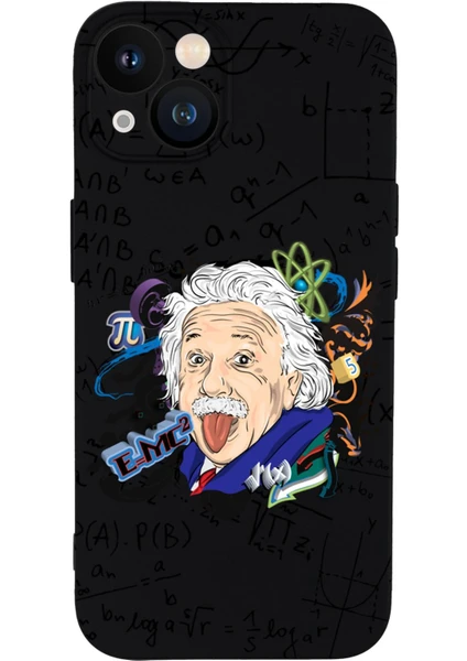 iPhone 13 Einstein In Formula Desenli Kamera Korumalı Premium Silikonlu Telefon Kılıfı