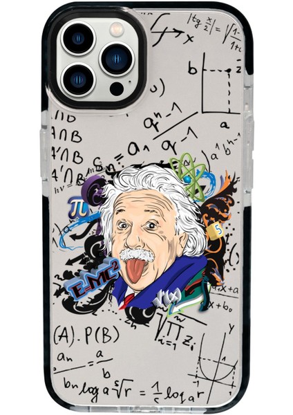 iPhone 13 Pro Max Einstein In Formula Desenli Candy Bumper Silikonlu Telefon Kılıfı