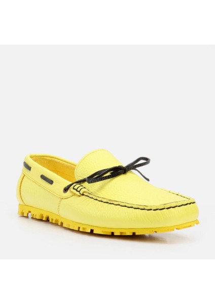 02AYH265860A520 Hakiki Deri Sarı Erkek Loafer