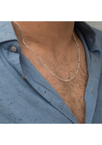 5 mm Gümüş Figaro Zincir - 140 Mikron modelleri