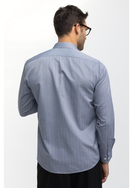 Klasik Fit Rahat Kalıp Ince Çizgili Pamuklu Kravatlık Yaka Erkek Gömlek fırsatları