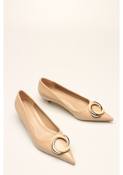 Ten Kırışık Rugan Kadın Topuklu