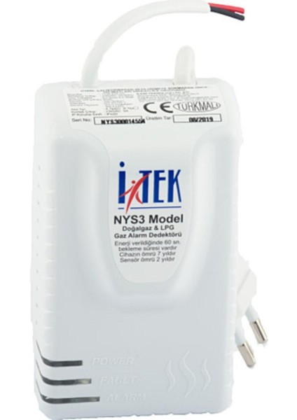 Itek Alarmlı Gaz Dedektörü Nys3