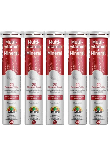 Multi Vitamin Mineral 20 Tablet 5'li Set