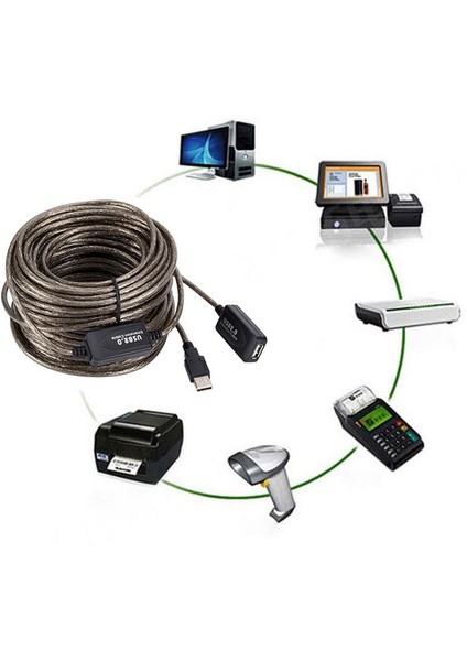 USB 2.0 Güçlendirilmiş Extension Kablo USB 2.0 Dişi Erkek Kablo 20M fiyatları