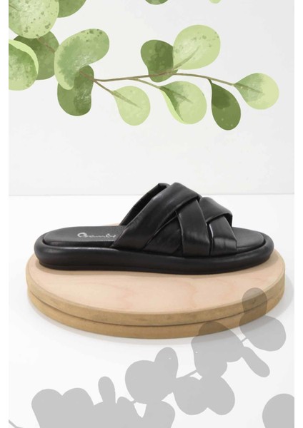 Siyah Leather Kadın Terlik K04288006103