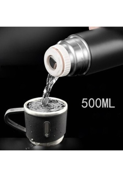 Paslanmaz Çelik Termos Siyah Renk 3 Bardaklı Termos Seti Vakumlu Termos Set fiyatları