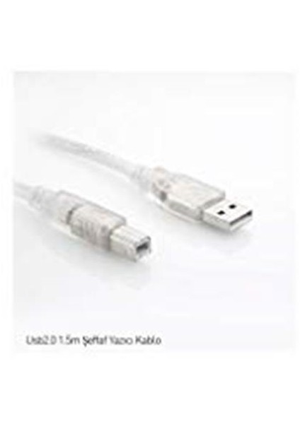 SL-U2015 Usb2.0 1.5m Şeffaf Yazıcı Kablosu, Şeffaf