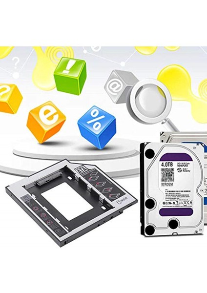 AL-4716 Sata HDD Harddisk Caddy Kızak Kutu SSD Notebook , Ikinci HDD Takma, 9.5 mm
