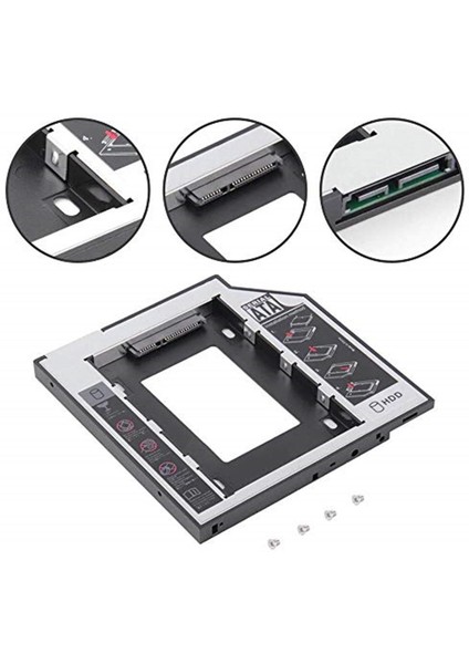 AL-4716 Sata HDD Harddisk Caddy Kızak Kutu SSD Notebook , Ikinci HDD Takma, 9.5 mm