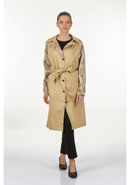 Minimalist Midi Oversize Trençkot - Günlük Kullanım