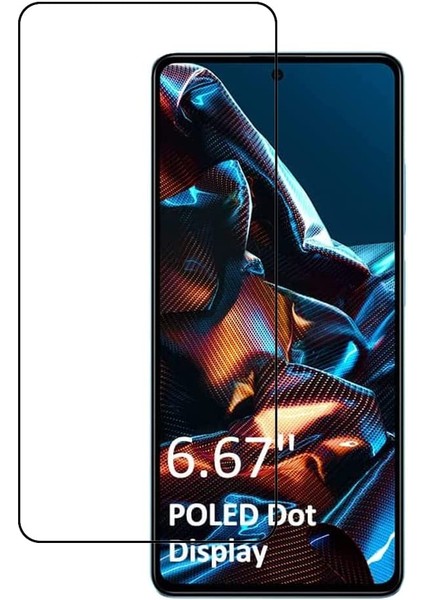 Case 4U Xiaomi Poco X5 Pro 5g Ekran Koruyucu Kırılmaz Tam Ekran Sert Temperli Davin 5D Cam Siyah