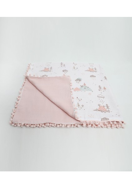 Müslin Pike Battaniye 100% Pamuk 110X100 Ölçülerinde Bebek Battaniyesi
