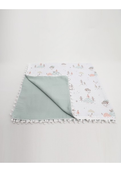 Müslin Pike Battaniye 100% Pamuk 110X100 Ölçülerinde Bebek Battaniyesi