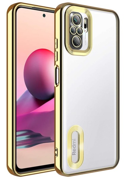 Xiaomi Redmi Note 10 Kılıf Kamera Korumalı Logo Gösteren Omega Kapak