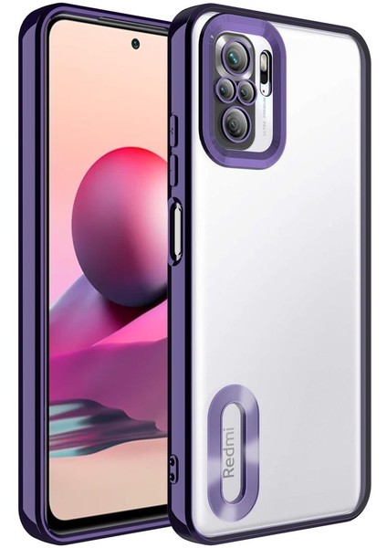 Xiaomi Redmi Note 10 Kılıf Kamera Korumalı Logo Gösteren Omega Kapak