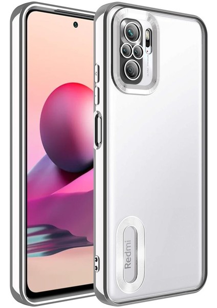 Xiaomi Redmi Note 10 Kılıf Kamera Korumalı Logo Gösteren Omega Kapak