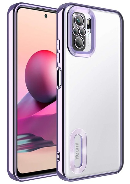 Xiaomi Redmi Note 10 Kılıf Kamera Korumalı Logo Gösteren Omega Kapak