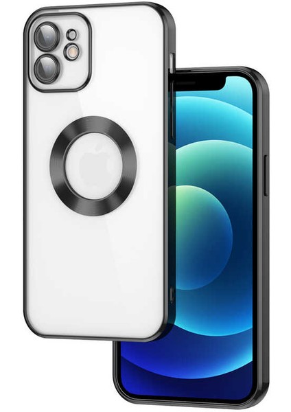 Apple iPhone 12 Kılıf Kamera Korumalı Logo Gösteren Omega Kapak