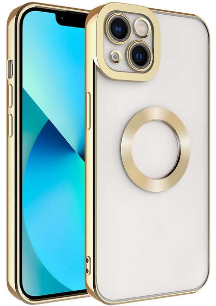 Apple iPhone 14 Plus Kılıf Kamera Korumalı Logo Gösteren Omega Kapak