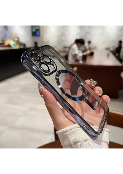 i Phone 11 Pro Max Kılıf Magsafe Şarj Özellikli Kamera ve Lens Korumalı Esnek Silikon Dempre Case