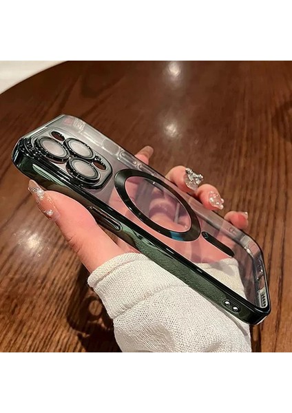 i Phone 11 Pro Max Kılıf Magsafe Şarj Özellikli Kamera ve Lens Korumalı Esnek Silikon Dempre Case