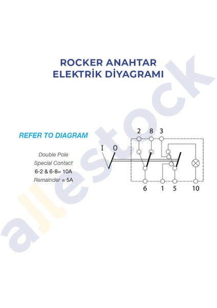 Otokar Sultan Dörtlü Sinyal Flaşör Anahtar Düğme Rocker Switch 6 Pin - Ampullü 24V