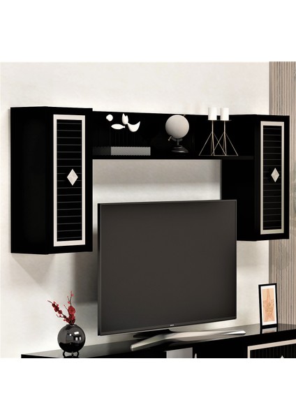 Cantek 150 cm Nil Tv Ünitesi Siyah-Gümüş modelleri