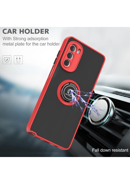 Motorola Moto G Stylus 5g 2022 Için Yüzük Stand Mat Sert Silikon Telefon Kılıfı - Kırmızı (Yurt Dışından) fırsatları