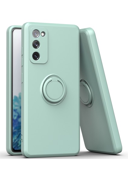 Samsung Galaxy S20 FE/S20 Fe 5G/S20 Fe 2022 Için Ince Silikon Yüzük Stand Telefon Kılıfı - Açık Yeşil (Yurt Dışından)