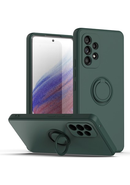 Samsung Galaxy A33 5g Için Ince Silikon Yüzük Stand Telefon Kılıfı - Yeşil (Yurt Dışından)