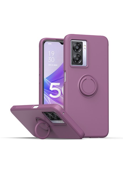 Oppo A57 5g Için Ince Silikon Yüzük Stand Telefon Kılıfı - Mor (Yurt Dışından)