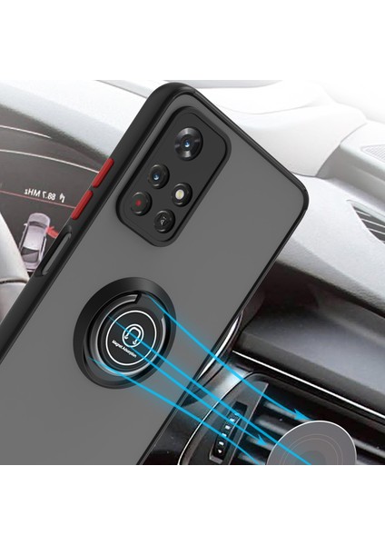 Xiaomi Poco M4 Pro 5g Için Yüzük Stand Mat Sert Silikon Telefon Kılıfı - Sarı (Yurt Dışından) fırsatları