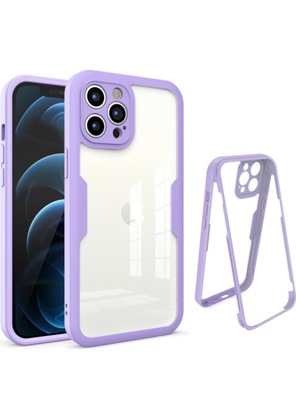 iPhone 12 Pro Max Için Yumuşak Tpu Ekran Koruyucu Telefon Kılıfı - Mor (Yurt Dışından)