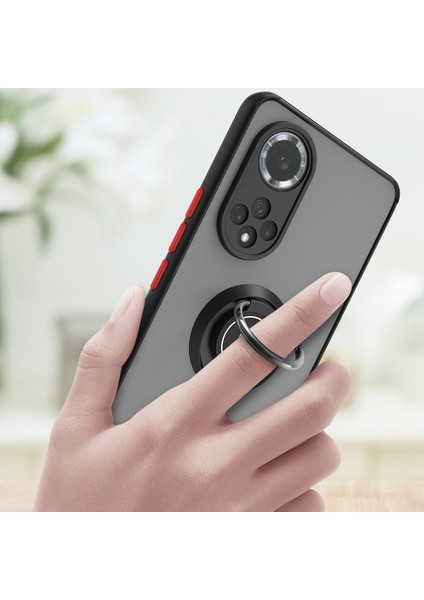Huawei Nova 9 Pro Için Yüzük Stand Mat Sert Silikon Telefon Kılıfı - Sarı (Yurt Dışından) indirimleri