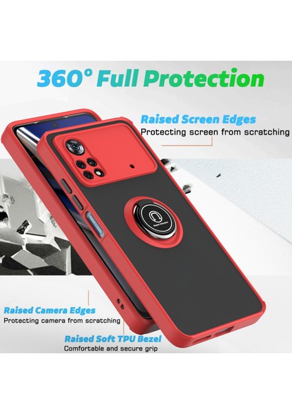 Xiaomi Poco M4 Pro 4g Için Yüzük Stand Mat Sert Silikon Telefon Kılıfı - Sarı (Yurt Dışından) fiyatları