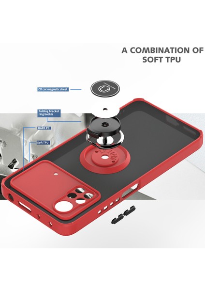 Xiaomi Poco M4 Pro 4g Için Yüzük Stand Mat Sert Silikon Telefon Kılıfı - Sarı (Yurt Dışından) modelleri