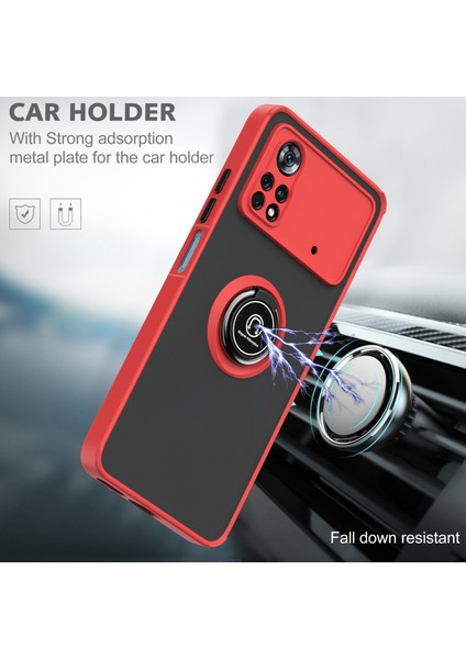 Xiaomi Poco M4 Pro 4g Için Yüzük Stand Mat Sert Silikon Telefon Kılıfı - Sarı (Yurt Dışından) fırsatları
