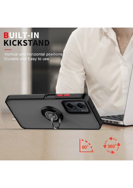 Xiaomi Redmi Note 11E Için Yüzük Stand Mat Sert Silikon Telefon Kılıfı - Yeşil (Yurt Dışından) indirimleri