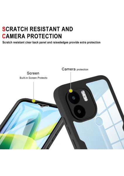 Xiaomi Redmi A1 Için Yumuşak Tpu Ekran Koruyucu Telefon Kılıfı - Siyah (Yurt Dışından) modelleri