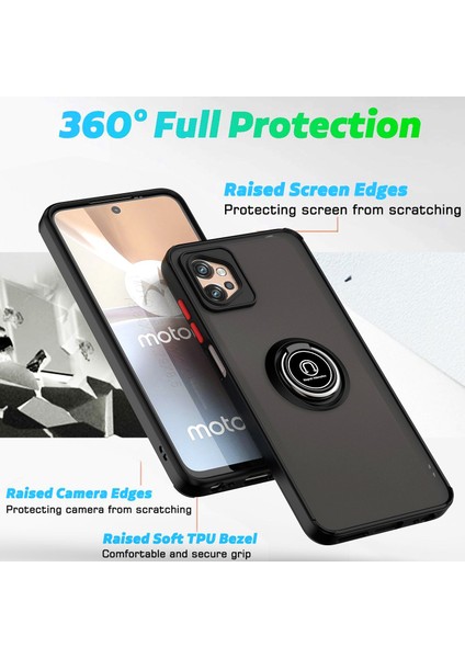 Motorola Moto G32 Için Yüzük Stand Mat Sert Silikon Telefon Kılıfı - Kırmızı (Yurt Dışından) fiyatları