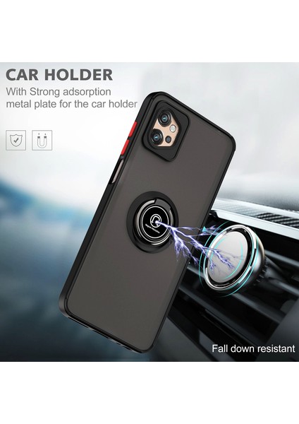 Motorola Moto G32 Için Yüzük Stand Mat Sert Silikon Telefon Kılıfı - Kırmızı (Yurt Dışından) fırsatları