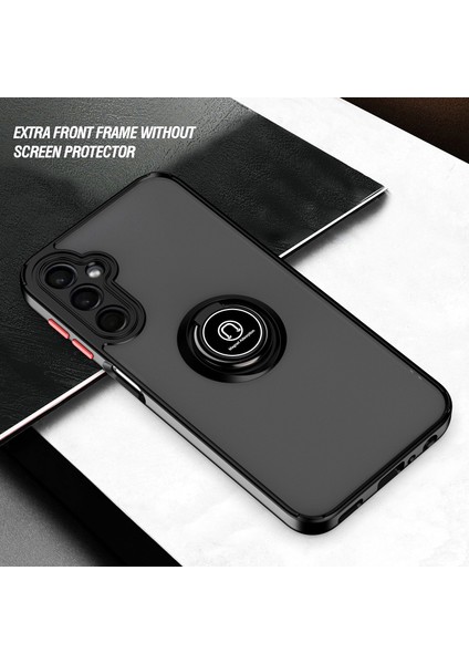 Samsung Galaxy A24 4g Için Yüzük Stand Mat Sert Silikon Telefon Kılıfı - Açık Mavi (Yurt Dışından)