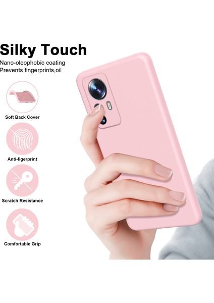 Xiaomi 12 Pro Için Ince Likit Silikon Yumuşak Telefon Kılıfı - Mor (Yurt Dışından)